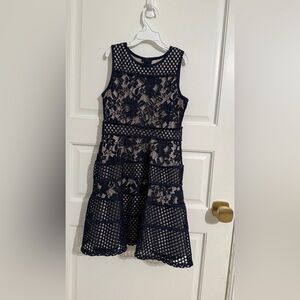 Us Angels Blush Navy Dress